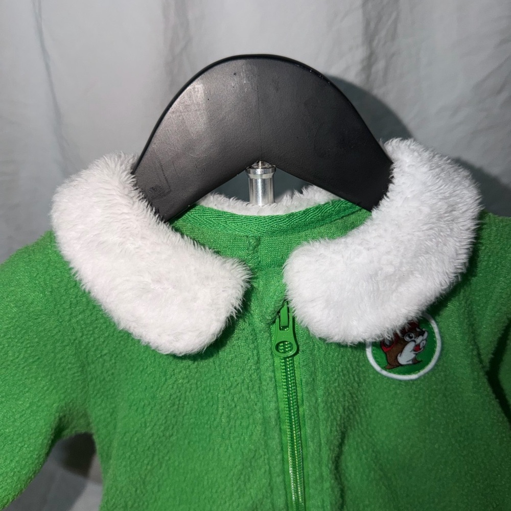 Buc-ee's Elf Green and White Fleece Onesie - Picture 6 of 8